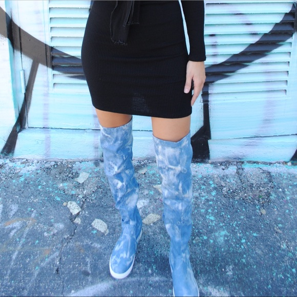 Crushed denim sneaker boot - Picture 3 of 3